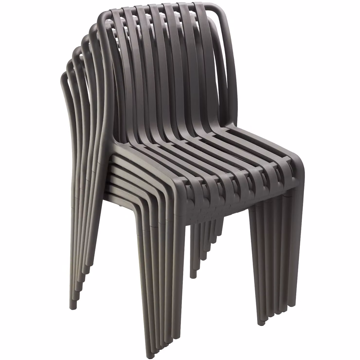 Set di 6 sedie da giardino moderne tectake, impilabili e resistenti alle intemperie, colore antracite opaco – 1