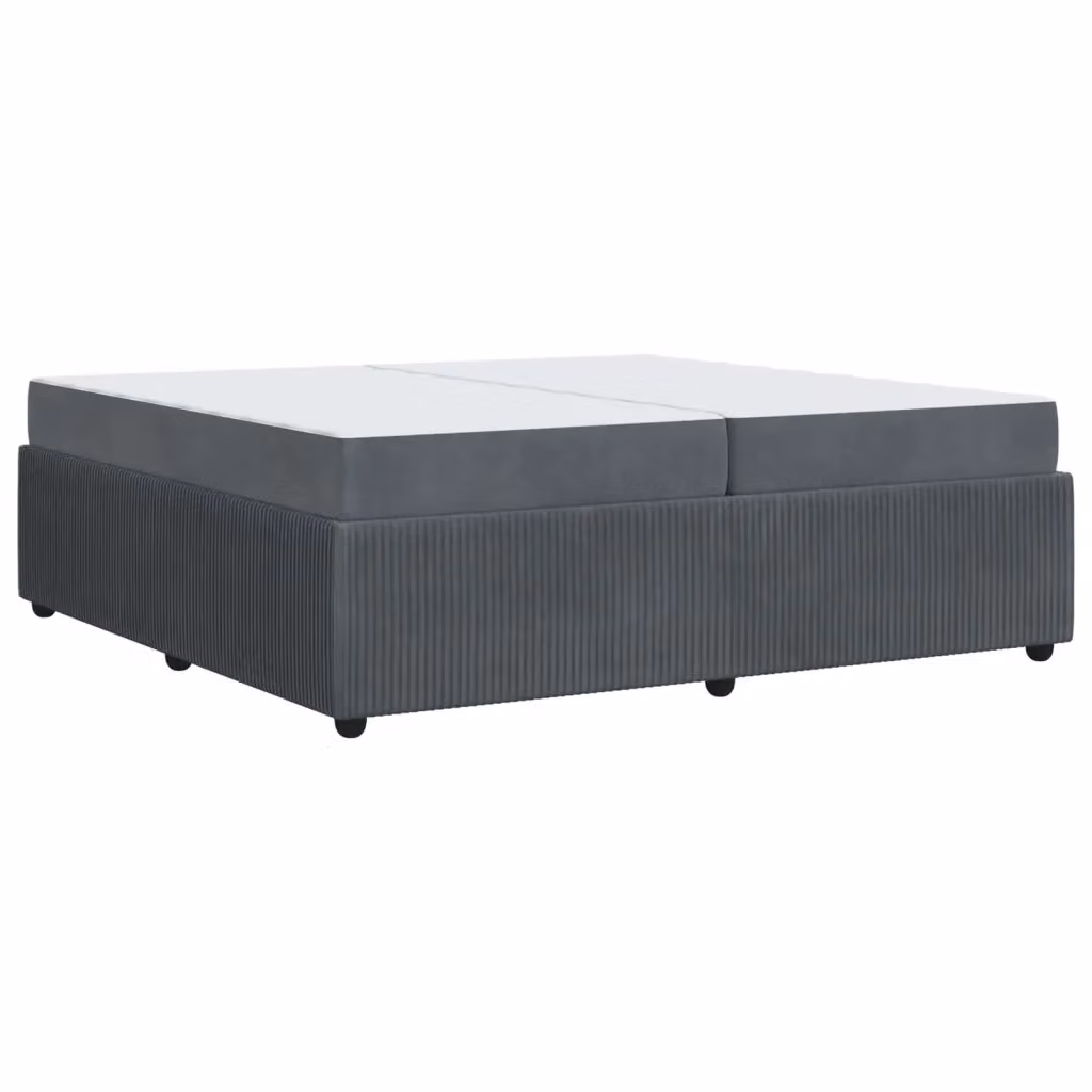 Struttura del letto moderna vidaXL in tessuto e legno, Grigio, 200 x 200 cm – 2