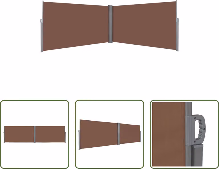 The Living Store Tenda laterale estensibile 160×600 cm Marrone