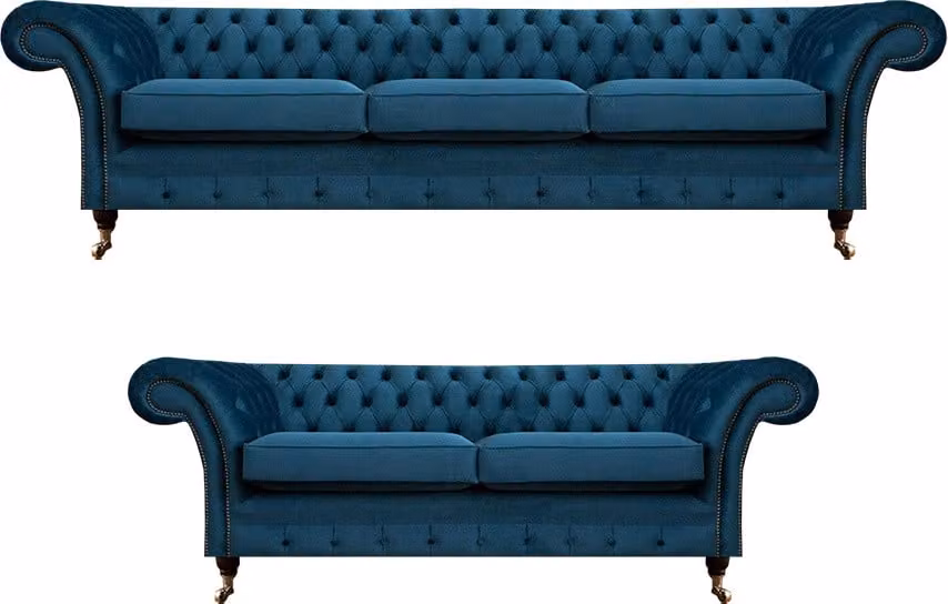 Sofagarnitur Chesterfield Textilsofa Sofas Couch Polster Sessel Wohnzimmer