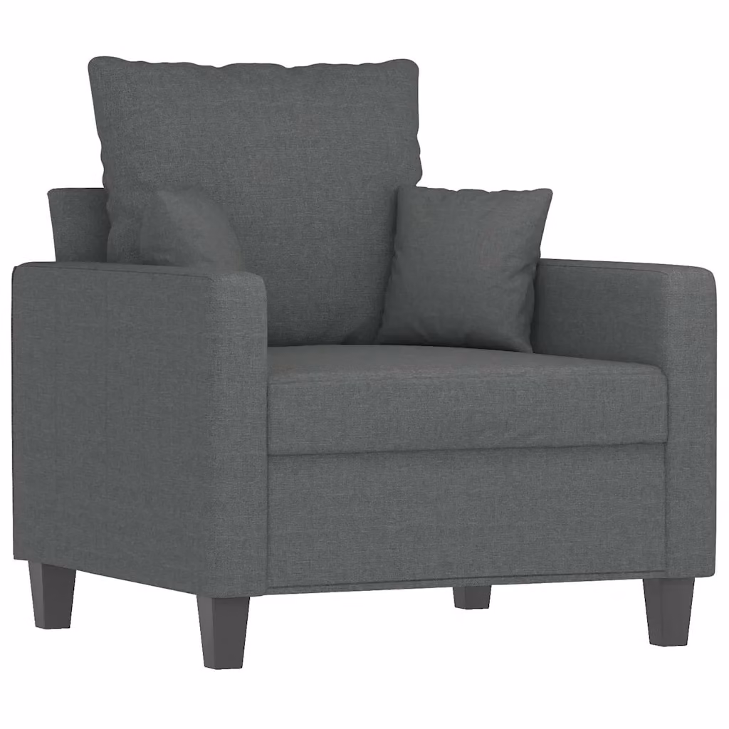Poltrona relax moderna in tessuto grigio con struttura in metallo e braccioli per soggiorno – 2