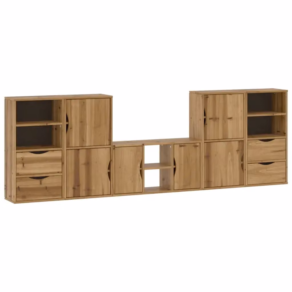 Mobile TV vidaXL ODDA in legno massello di pino color marrone stile rustico – 2