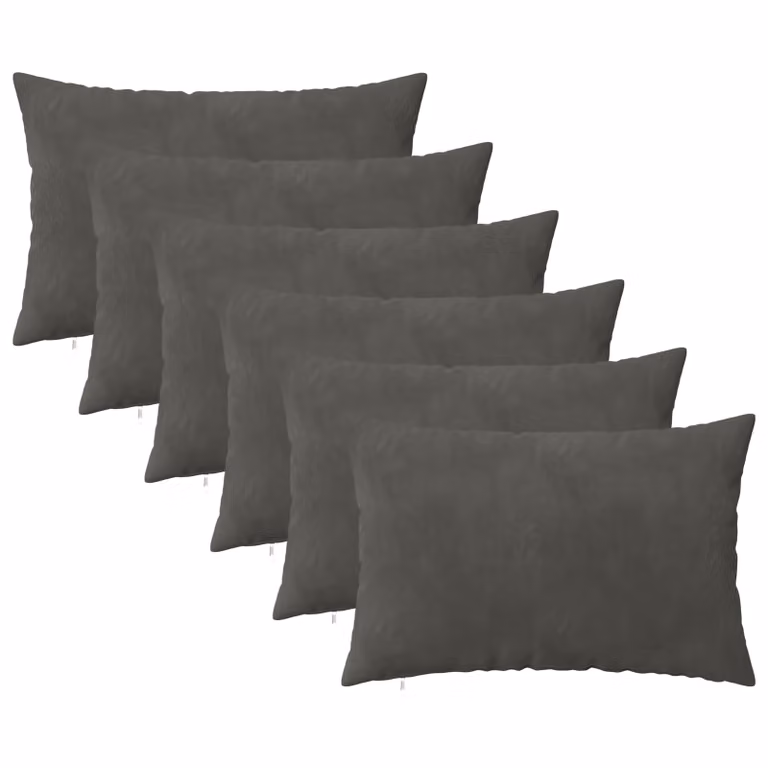 Set di 6 cuscini vidaXL HEERLEN in velluto grigio scuro con fodera lavabile