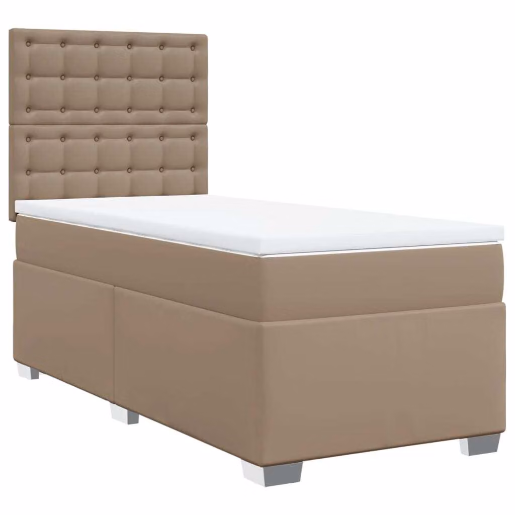 Giroletto a Molle con Materasso Cappuccino 90x200 cm Pelle finta