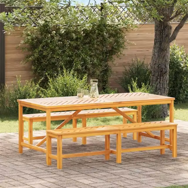 Set da Pranzo per Giardino 3 pz Marrone 3154119