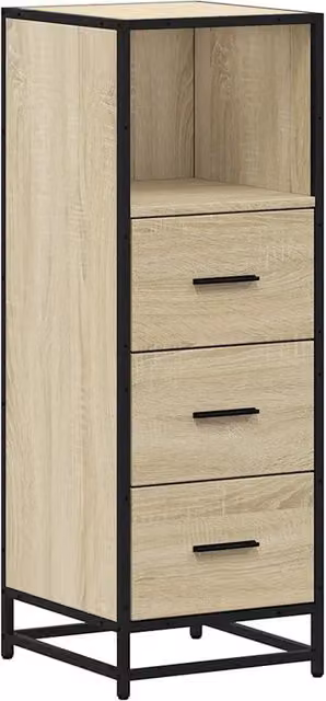 Armadio da bagno industriale in legno multistrato 35 x 37,5 x 100 cm con pratico spazio portaoggetti rovere sonoma 02_0049643