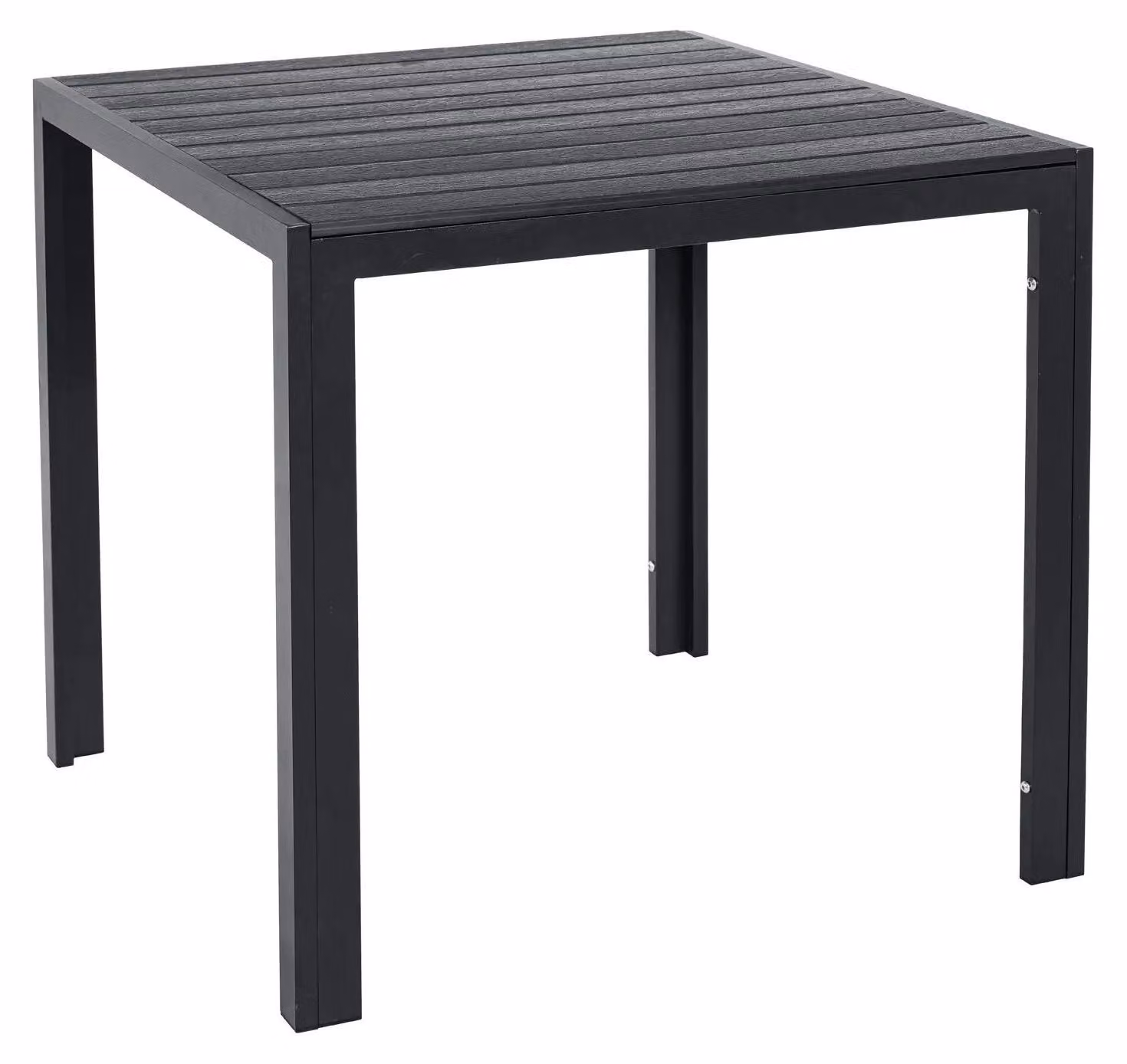Tavolo da giardino e da balcone - Tavolo da pranzo da esterno - Quadrato 75x75x72 cm - Alluminio resistente alle intemperie - Piano del tavolo effetto legno - Per 4 persone - Balcone e terrazza