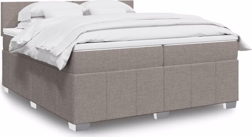 Maison Exclusive - Letto boxspring con materasso Taupe 200x200 cm Tessuto