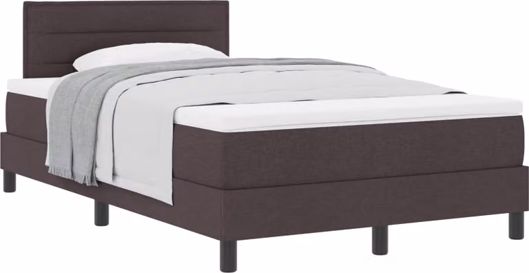 Letto a molle con testiera Marrone Scuro 120 x 190 cm Tessuto