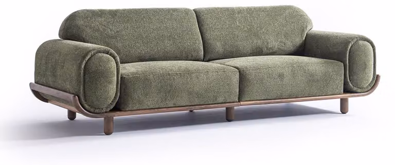 Grünes Designersofa Luxuriöse Polstercouch Wohnzimmer 3-Sitzer