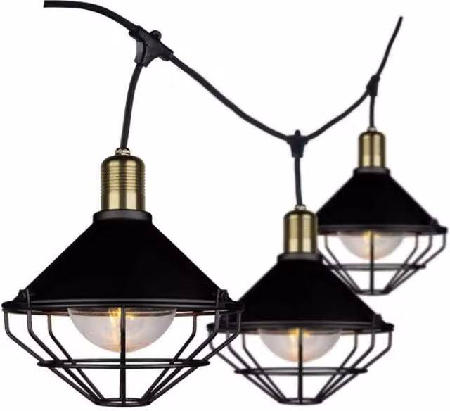 Stringa LED Ligh 3m con 6 lampadine Matt Black IP65