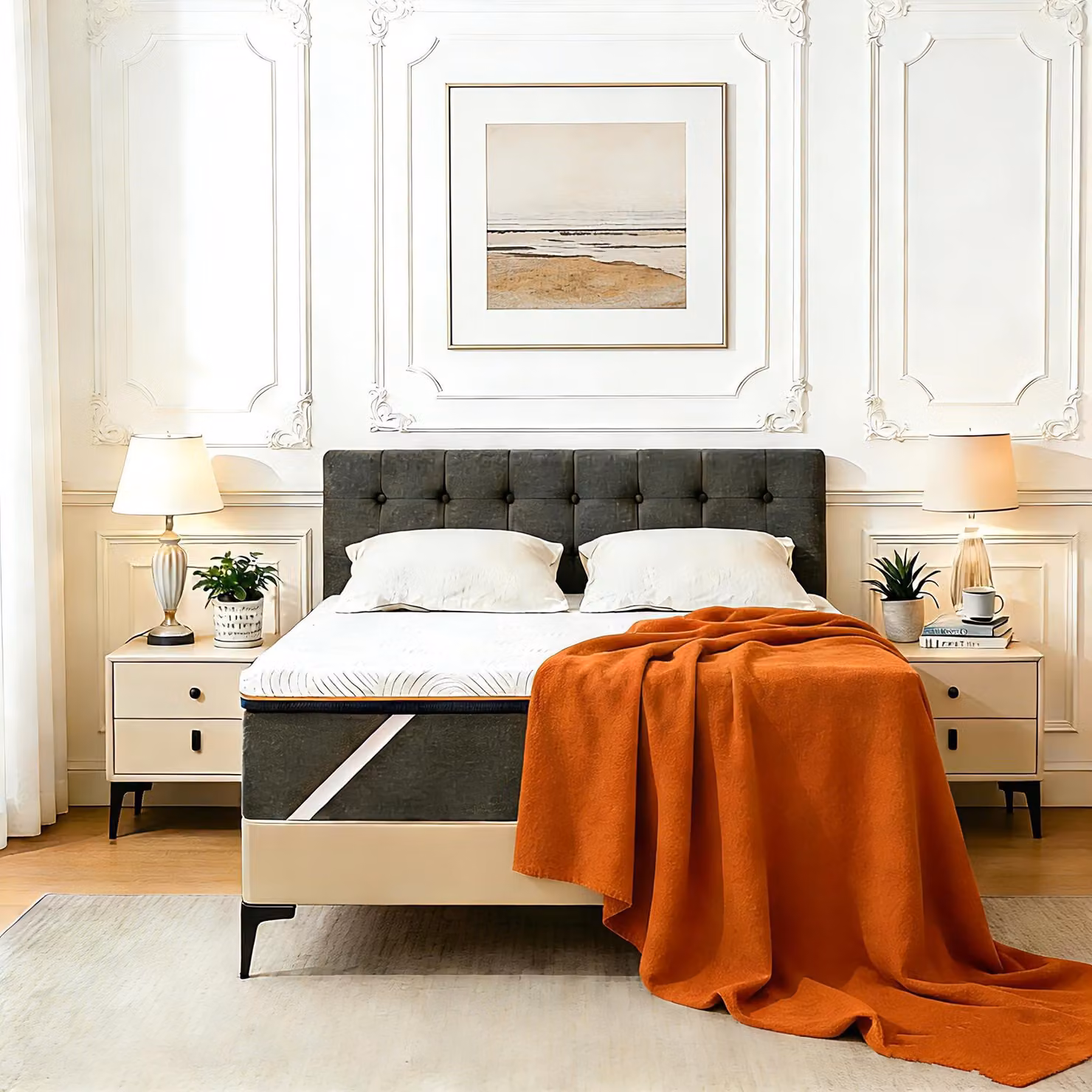 Sottile materasso imbottito di alta qualità, 180x200 cm, realizzato in memory foam