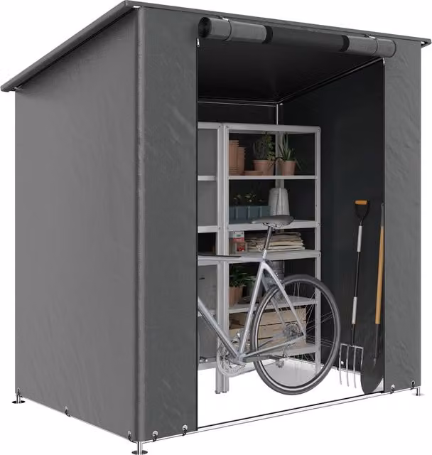 Tenda Garage 1.9x1.2 m ¨C Zephmum ¨C Impermeabile, Porta a Cerniera, Finestra di Ventilazione, Grigio Scuro