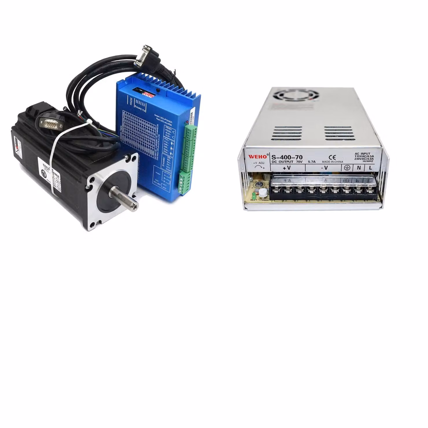 Kit servomotore ad anello chiuso Nema34, coppia di tenuta 12 Nm, servocomando ibrido bifase, kit 1 asse