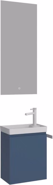 Set mobile lavabo con specchio (2 pezzi) "Ferla 40" - 40 x 22 x 50 cm - Blu opaco