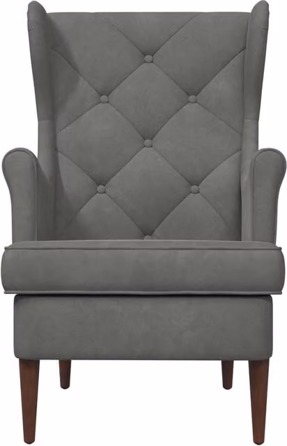 Poltrona Relax Moderna in Velluto Grigio con Braccioli