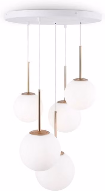 Lampadario Maytoni Basic Form 5 luci ottone in vetro E14