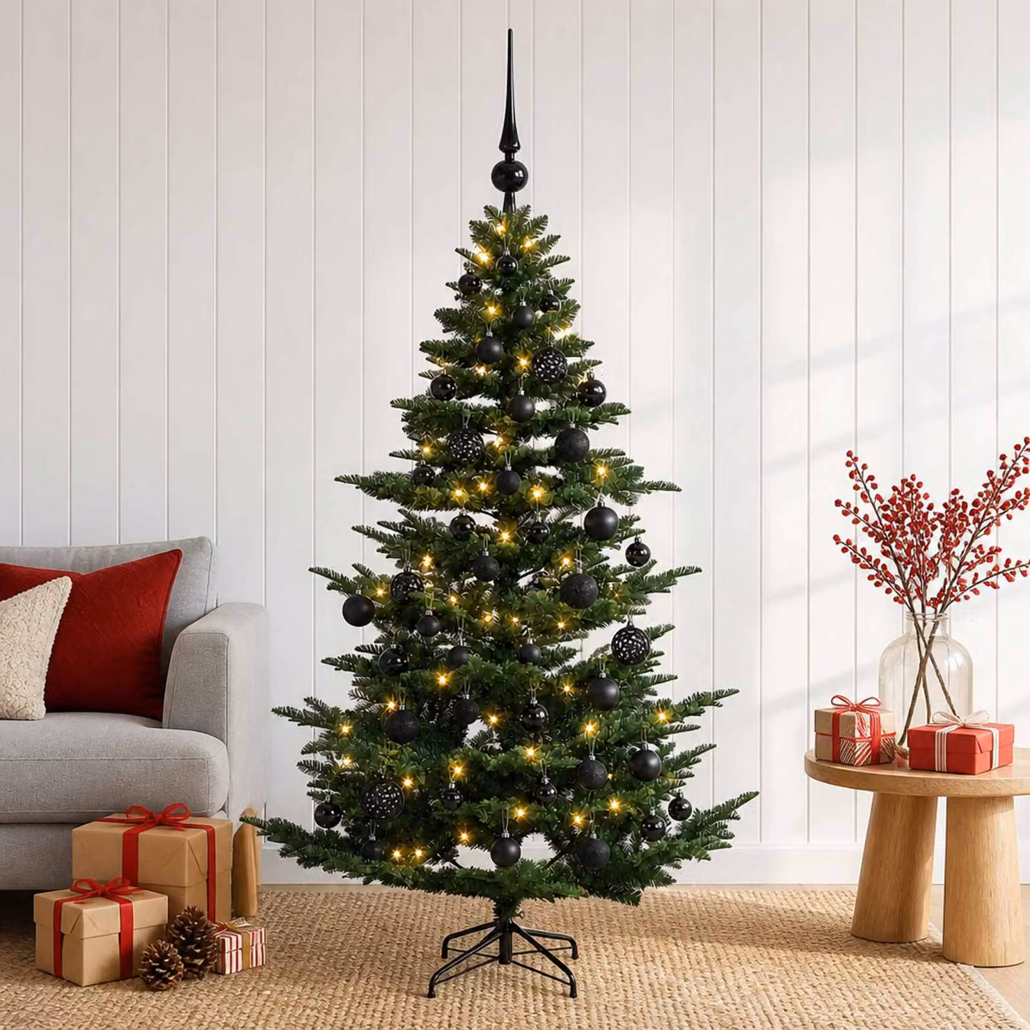 vidaXL Albero di Natale artificiale con palline 120 cm 150 LED