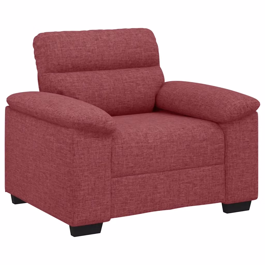 Poltrona Lounge Moderna in Tessuto Rosso con Braccioli L: 100 cm, P: 81 cm, H: 84 cm – 2