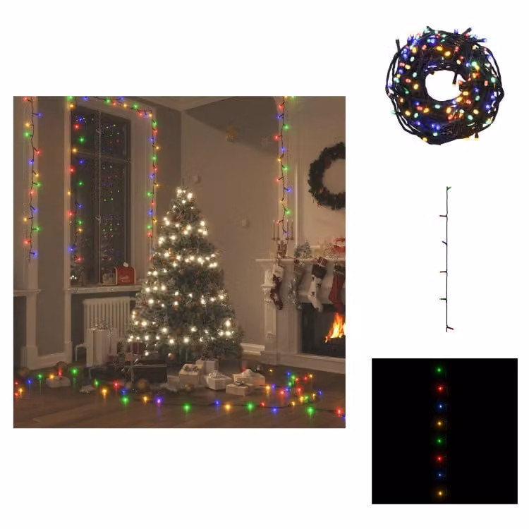 vidaXL Fata LED con 2000 LED multicolore 200 m PVC - Illuminazione natalizia