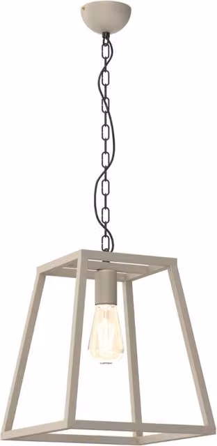 Lampada a sospensione moderna Luminex in metallo beige con design geometrico quadrato e attacco E27