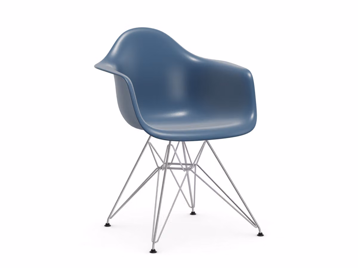 Eames Plastic Armchair RE DAR - Sedia Base Cromo