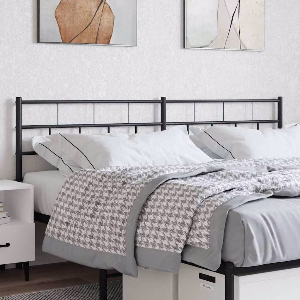 Testiera di ricambio vidaXL in metallo nero laccato per letto 160x200 cm