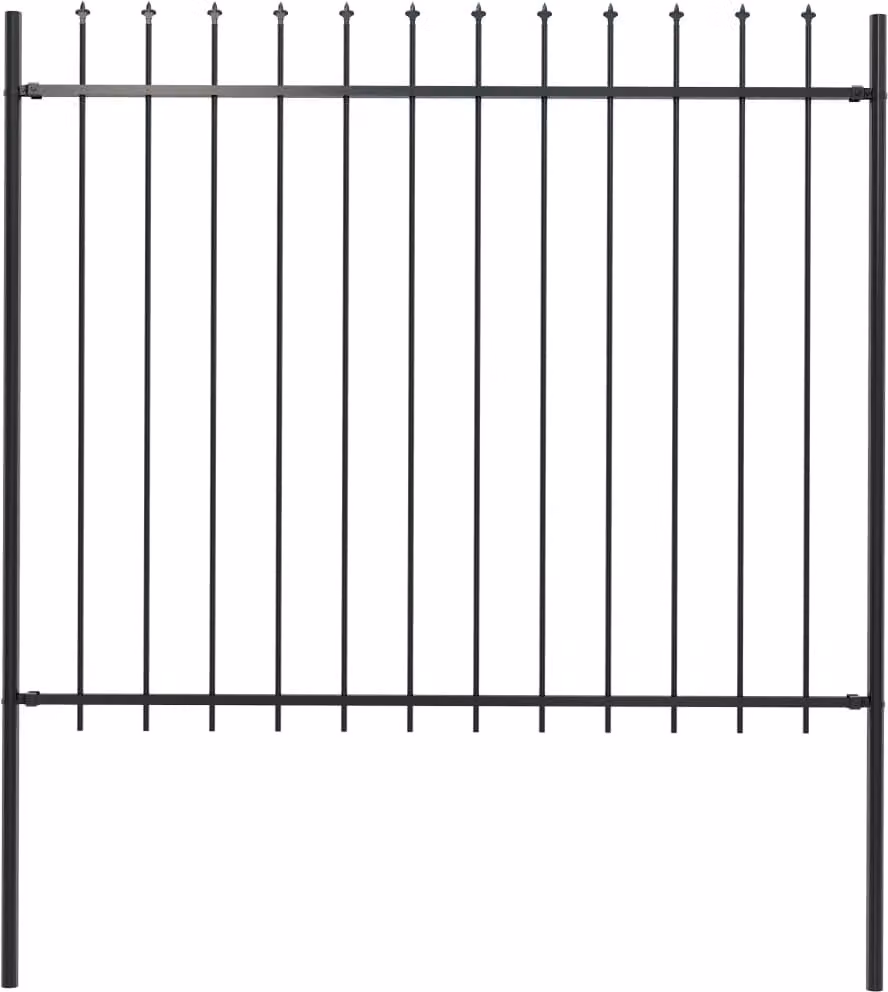 Maison Exclusive - Recinzione da Giardino con Punta a Lancia in Acciaio 181x150 cm Nero