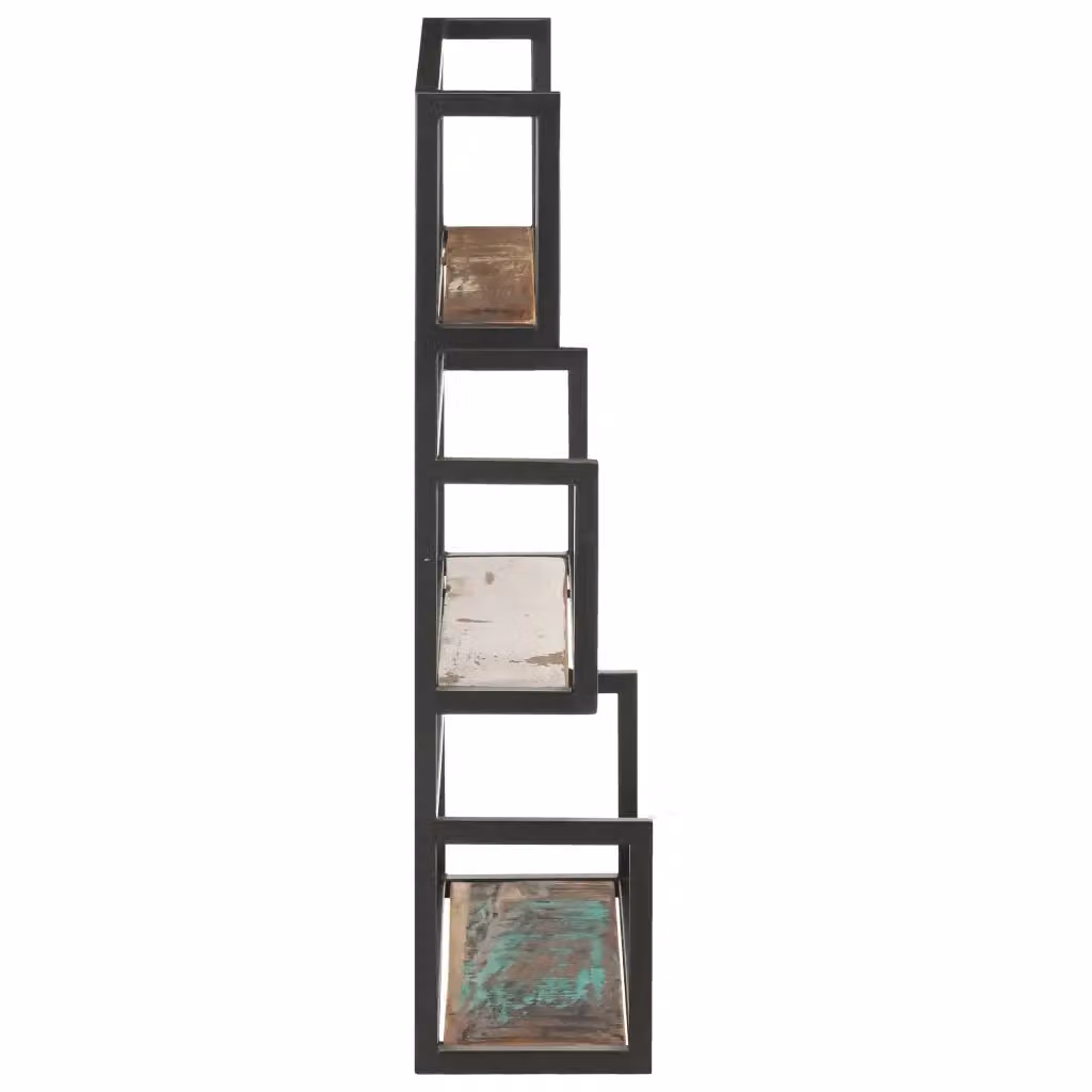 Scaffale a muro industriale vidaXL in legno multicolore e metallo nero L: 60 cm, P: 20 cm, H: 85 cm – 2