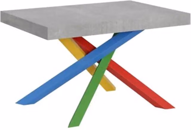 Tavolo allungabile Itamoby Volantis rettangolare colore grigio con gambe a X in metallo L/P: 140/400 x 90 cm – 1