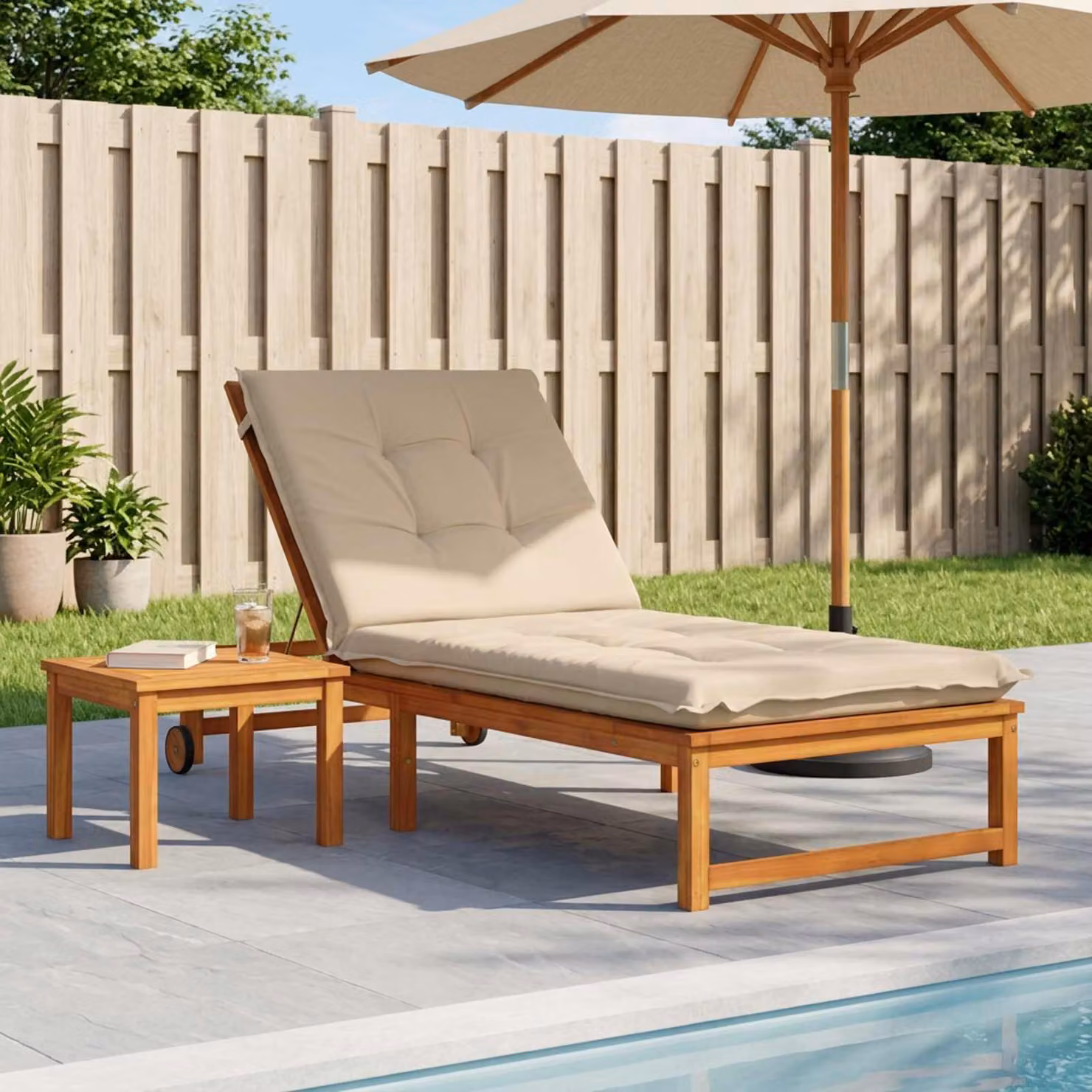 vidaXL Cuscino per Lettino GEMERT 100% Poliestere Crema
