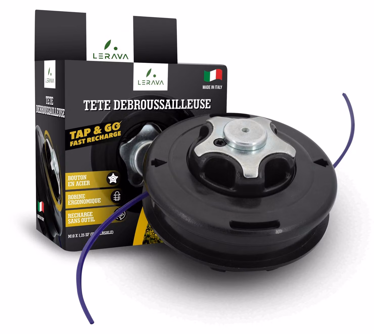 Testina universale per decespugliatori - M10 x 1,25 - Sistema "Tap & Go" facile da usare