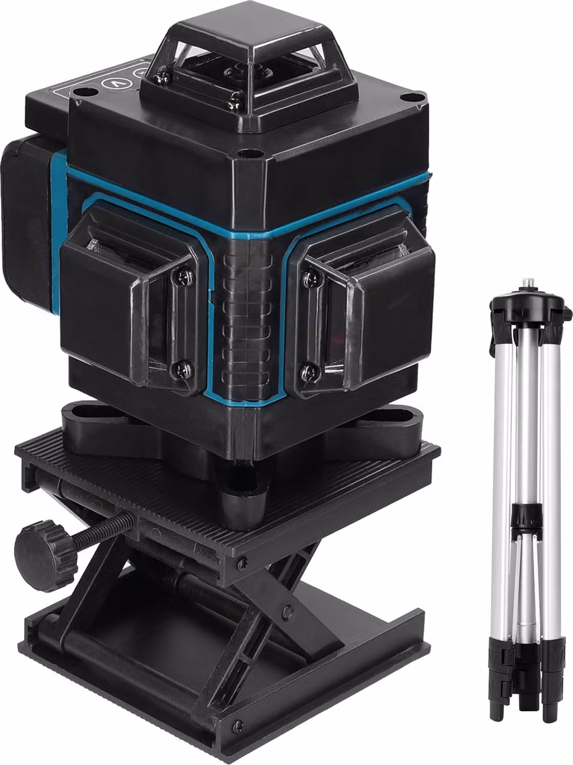 Dispositivo di livellamento laser multifunzionale a 16 linee con autolivellamento di 3°, con supporto per treppiede regolabile in altezza di 1,2 m e adesivo