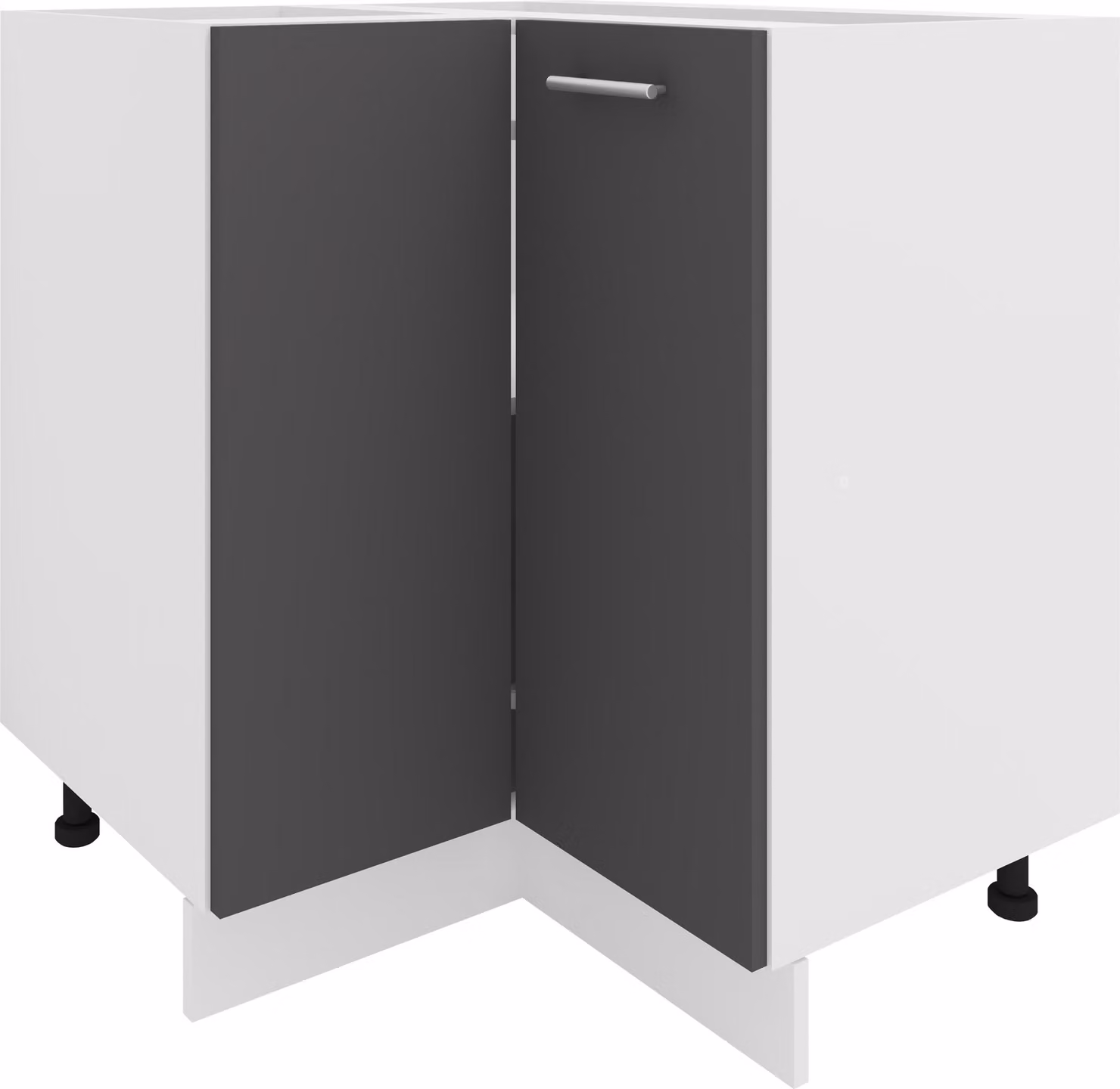 Armadio angolare | Piedi regolabili in altezza | Dimensioni H. 82 x W. 76 x D. 76 cm | Armadio inferiore da cucina | Armadio da cucina - Esilo