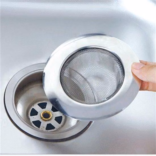 Griglia filtrante in acciaio inossidabile a due elementi, robusta e montata in posizione inclinata, con lato superiore di 11,3 cm, ideale per scarichi di cucine, WC e vasche da bagno, scarichi a pavimento, scarichi per balconi e apparecchi multifunzionali