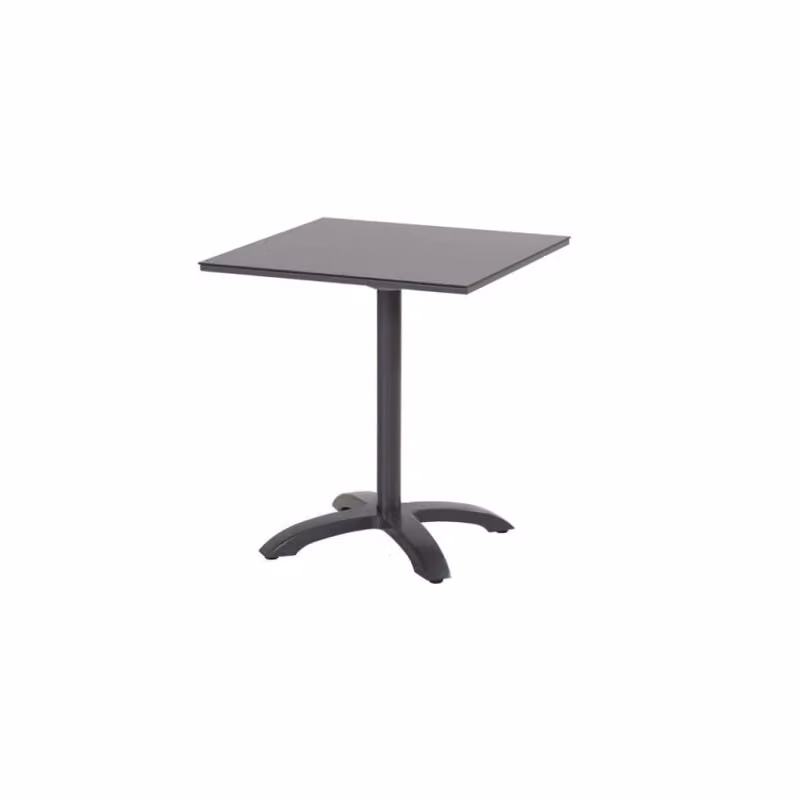Tavolo da bistrot Sophie Hartmann in HPL con piano quadrato e base centrale, colore antracite, L: 68 cm, P: 68 cm, H: 75 cm – 2