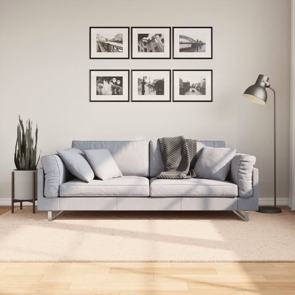 vidaXL Tappeto a Pelo Corto HUARTE Beige, Lavabile e Antiscivolo, L: 160 cm, P: 230 cm