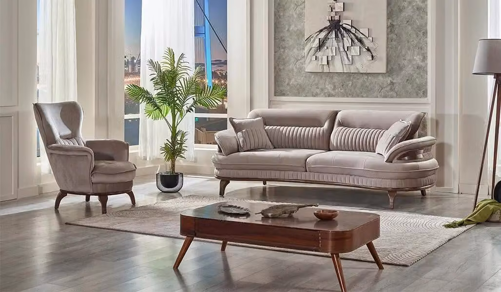Sofagarnitur 2tlg Wohnzimmer Komplett 3+1 Sitzer Modern Design Polstermöbel