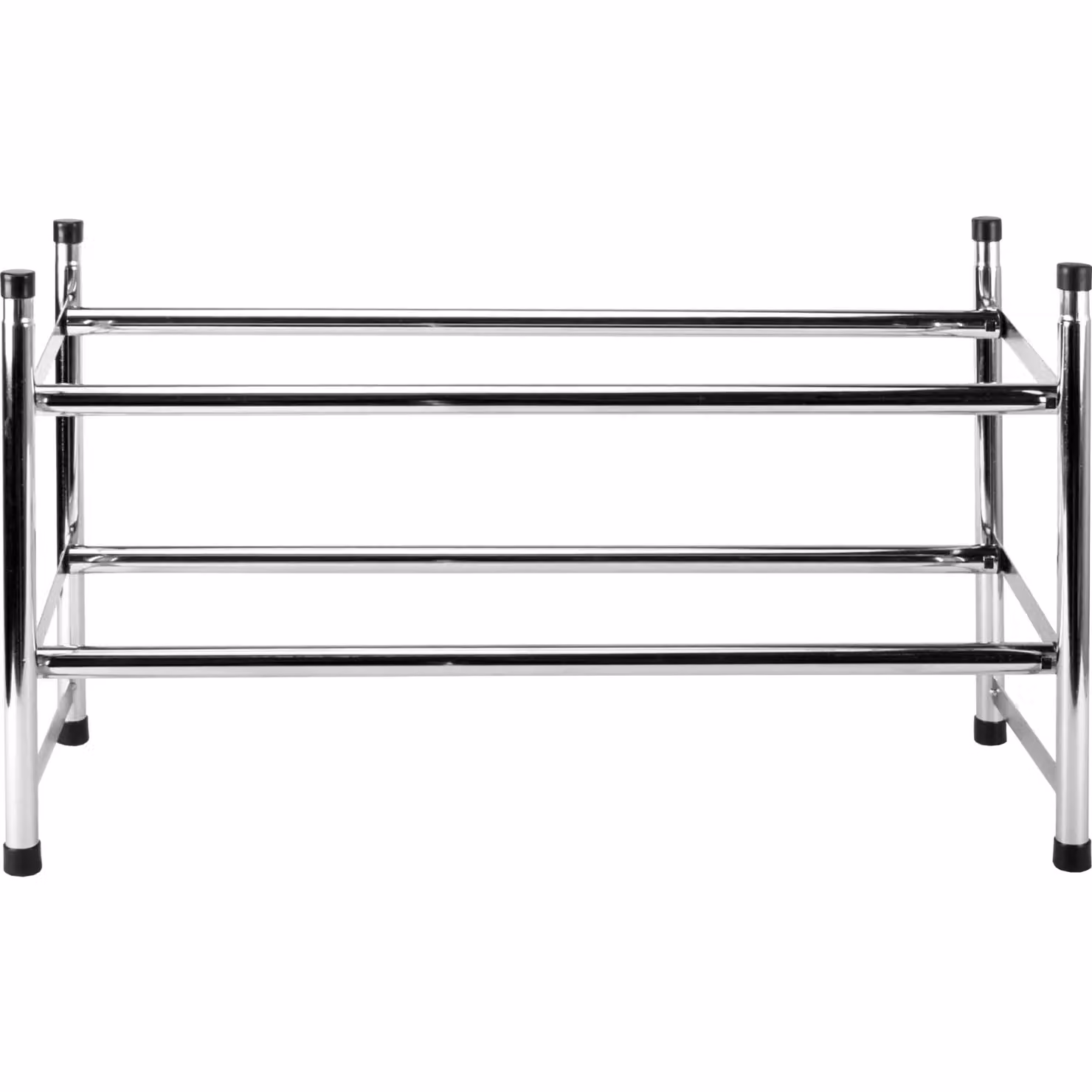 Scarpiera estensibile Vestiamo Casa in metallo argento con 2 ripiani per 10 paia di scarpe, H 37 cm, L 61,5/118 cm, P 23 cm