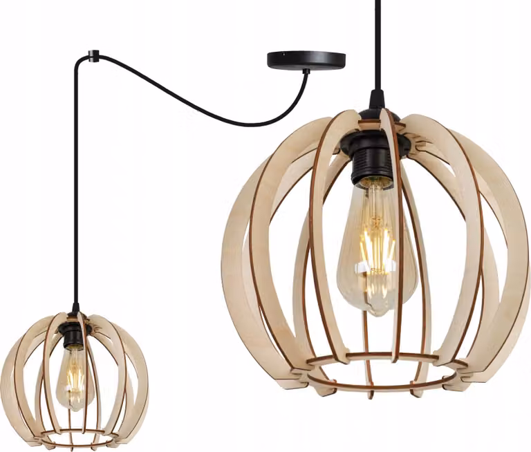 Moderna Lampada A Sospensione A Led In Legno