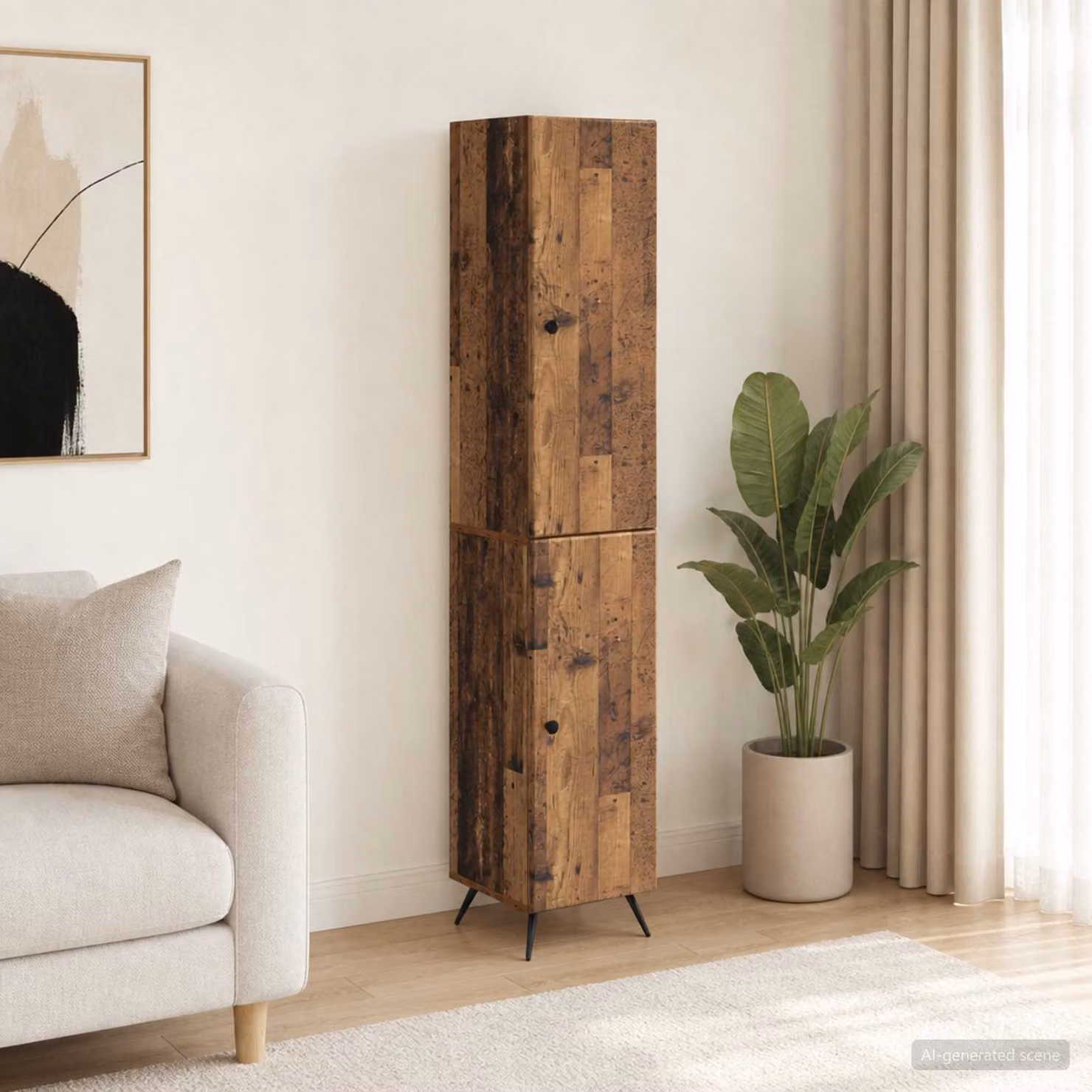Set di 2 armadi moderni vidaXL in legno e MDF marrone per soggiorno o ufficio in casa