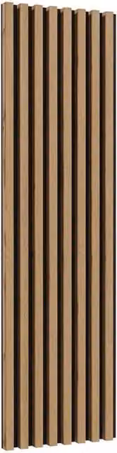 Pannello murale CLARA XL Meublorama con doghe effetto quercia e fondo nero opaco, L: 179 cm, P: 51,3 cm, H: 7 cm