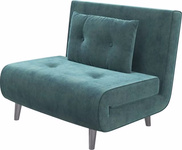Poltrona Letto Singolo 100x88x83 cm in Velluto Verde Scuro
