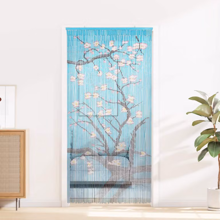 vidaXL Tenda per porta antinsetti in bambù multicolore L: 100 cm x H: 200 cm