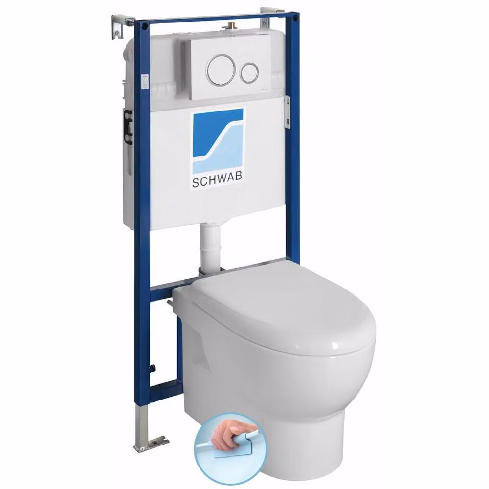ABSOLUTE WC sospeso, senza bordo, con cassetta di scarico, bianco