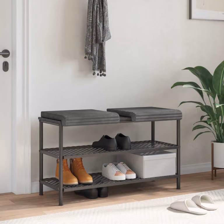 Set di 2 cuscini per panchina vidaXL in velluto a coste grigio chiaro con base antiscivolo e imbottitura in schiuma L 40 cm x P 40 cm x H 3,5 cm
