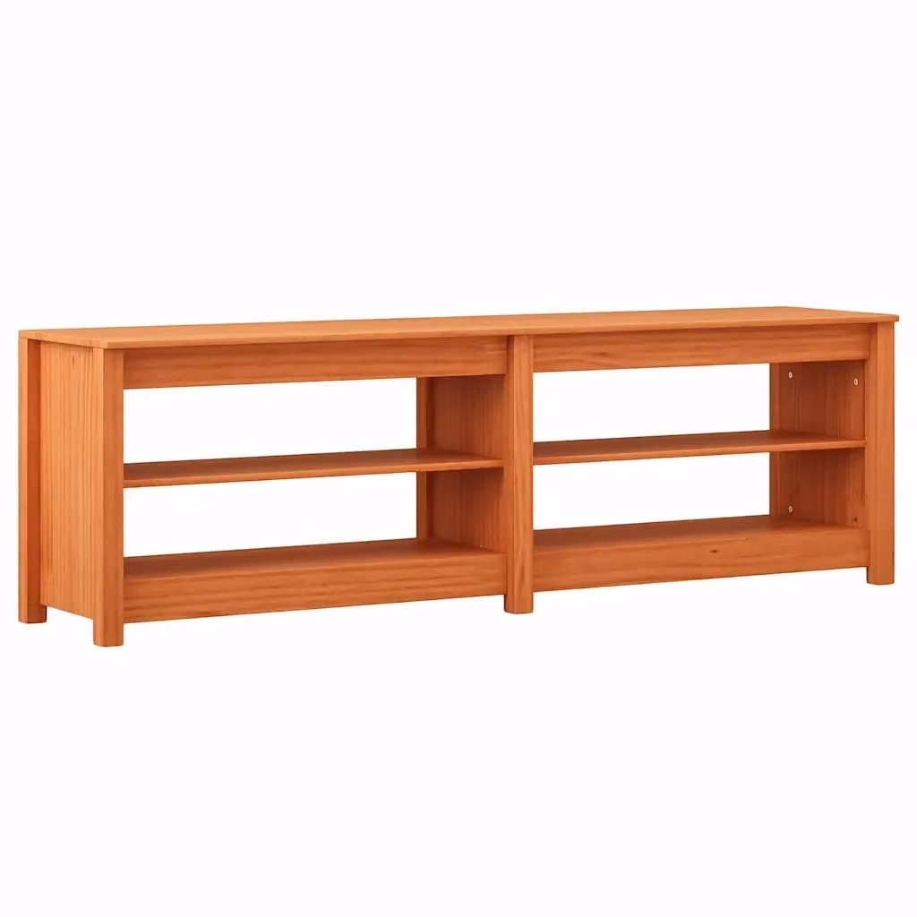 Panca porta scarpe moderna vidaXL in legno di pino cerato marrone L 160 x P 36,5 x H 50 cm – 2