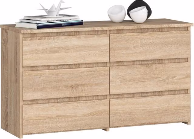 Cassettiera compatta CL100 AKORD Sonoma Quercia con 6 cassetti L 100 cm, P 35 cm, H 57 cm