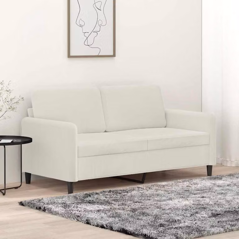 Divano a 2 posti vidaXL in velluto beige con struttura in metallo per il tuo soggiorno