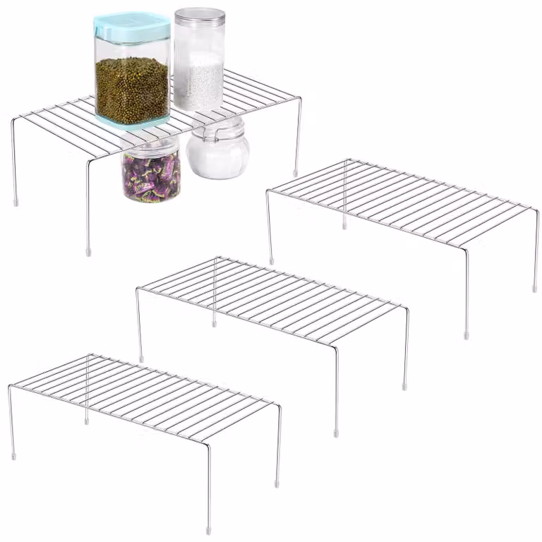 Ripiano portaoggetti per armadi da cucina, set di 2 organizer per armadi da cucina